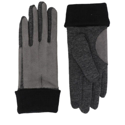 Suede panel gloves with touch